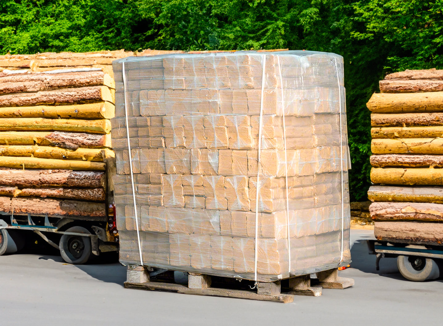 Bricchette di betulla/aghi RUF in 96 sacchi da 10 kg ciascuno