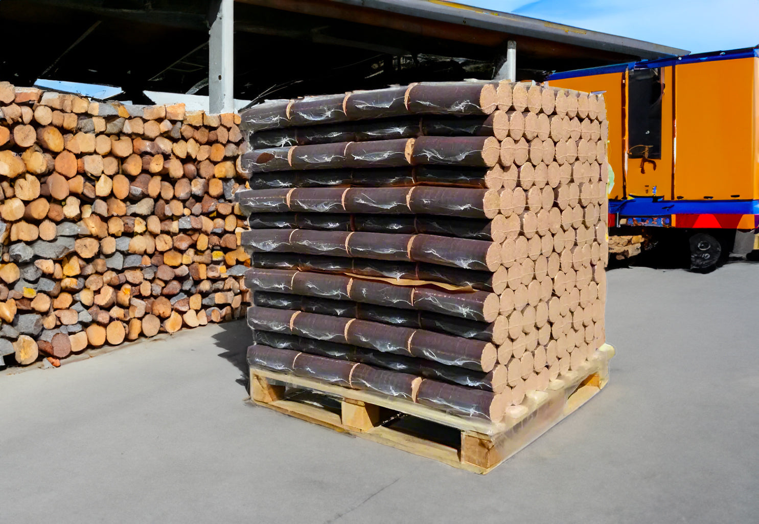 Presswood - pallet con 96 pacchi da 5 tronchi