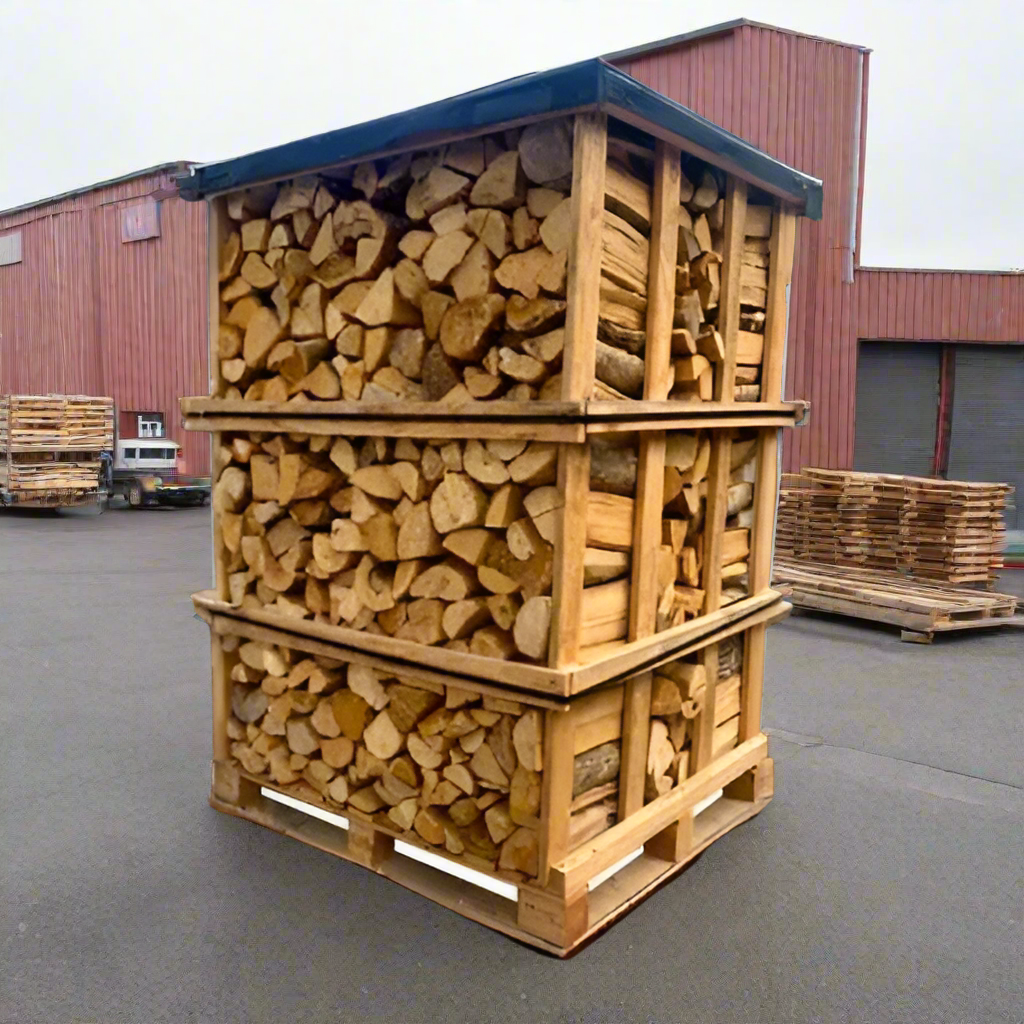 Tronchi di legna da ardere secca da 30 cm su un pallet (3 metri cubi)