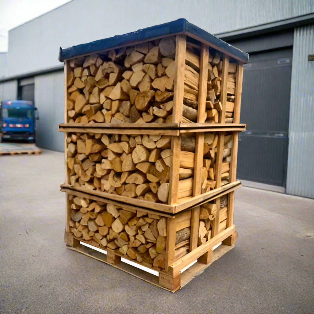 Ceppi di legna da ardere secca da 50 cm su un pallet (2,5 metri cubi)