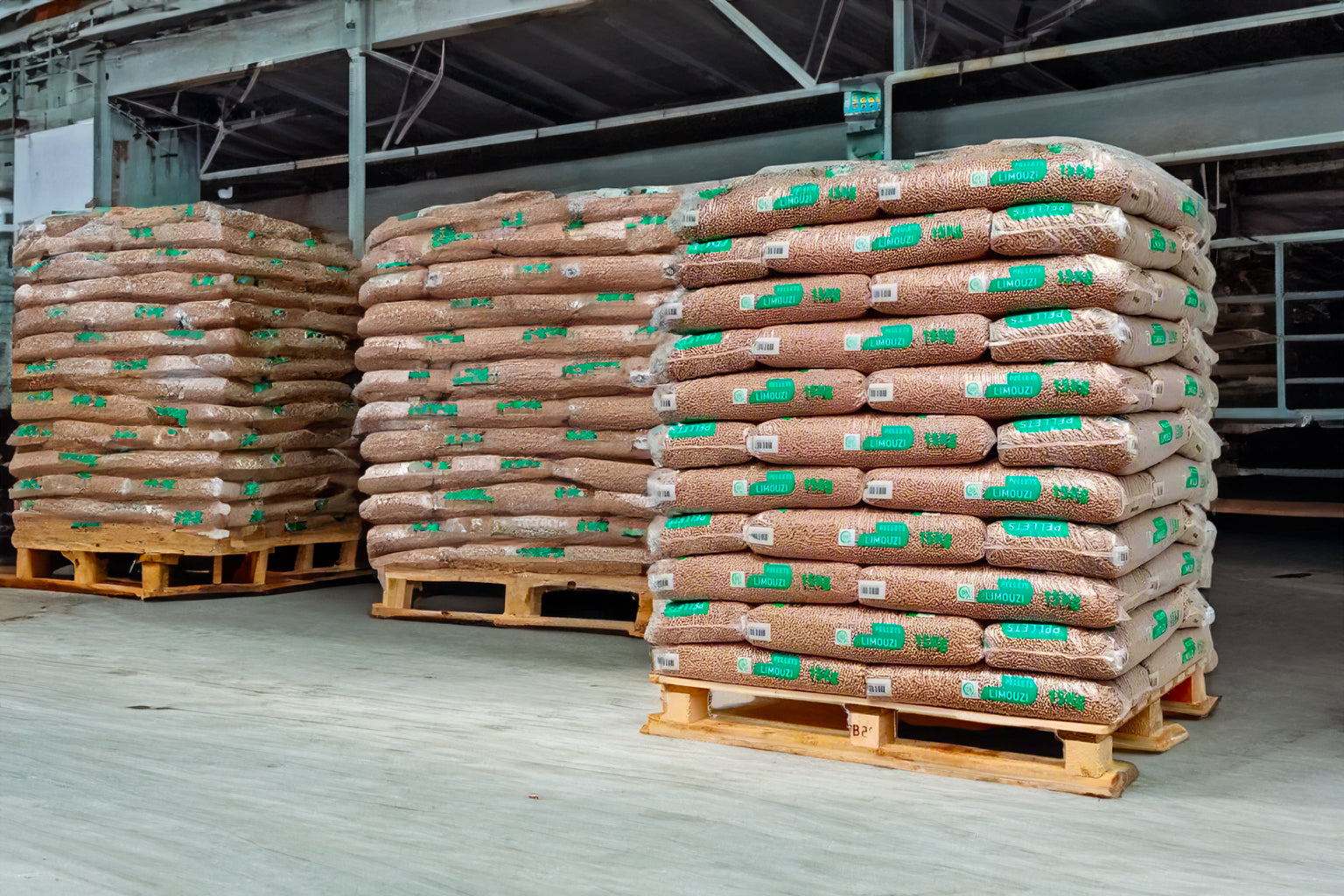 Limouzi-Holzpellets - Tavolozza con 66 sacchi da 15 kg