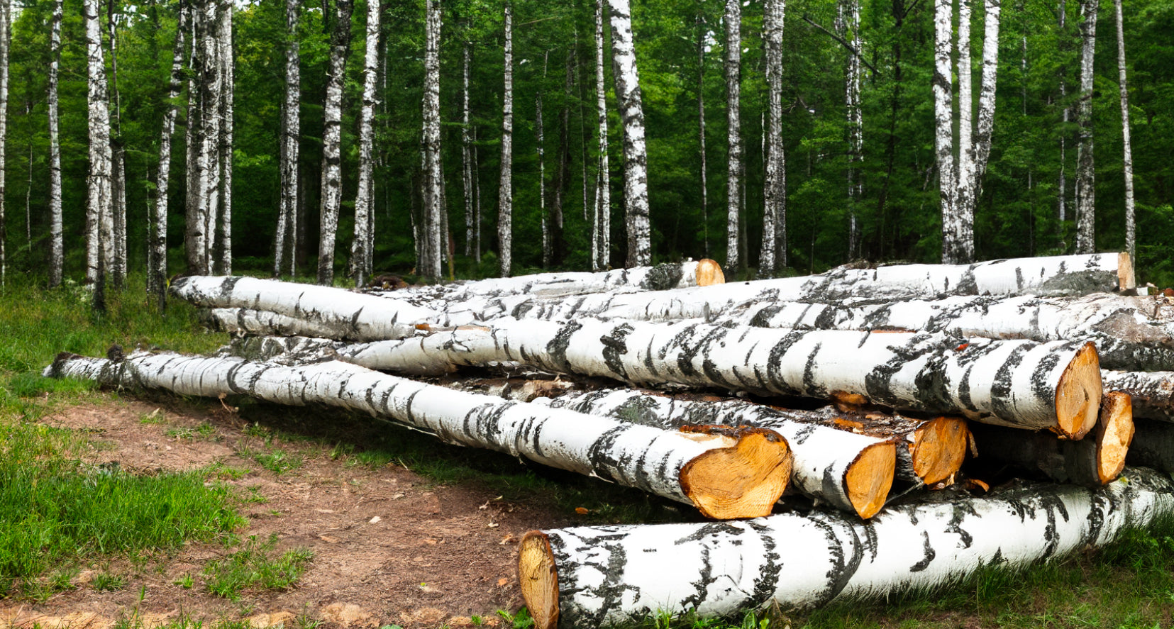Tronchi di betulla – un camion pieno da 40 m³